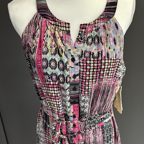 One World Stylish Pink Patterned Dress Size XL - Picture 3 of 10